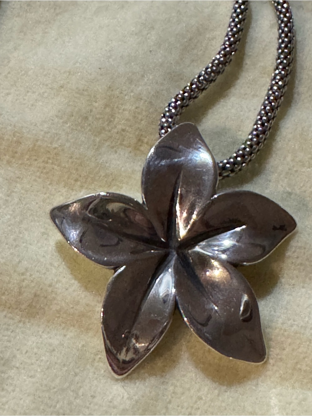 James Avery Silver Floral Five-Petal Pendant Necklace